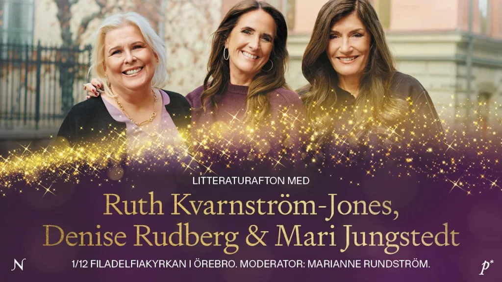 Litteraturafton med Ruth Kvarnström-Jones, Denise Rudberg & Mari Jungstedt